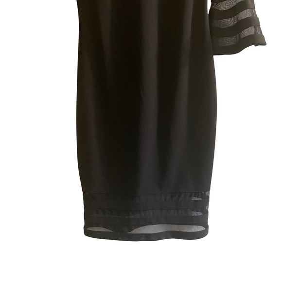 Calvin Klein Black Knee Length Cocktail Dress Women's Size S Bell Sleeves - Picture 3 of 4